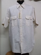 シュガーケーン　ホワイトシャンブレー半袖ワークシャツ　品番：ＳＣ３７９４２−４０１（Ａ．ＷＨＩＴＥ）