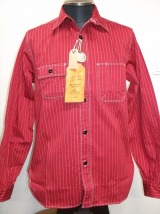 シュガーケーン　８．５ｏｚ．レッドウォバッシュストライプワークシャツ　品番：ＳＣ２８３４０−４６１Ａ（ＯＮＥ　ＷＡＳＨ）