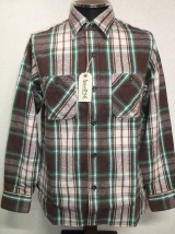 シュガーケーン　ツイルチェックワークシャツ　ネルシャツ　品番：ＳＣ２８５０１−１３８（ＢＲＯＷＮ）